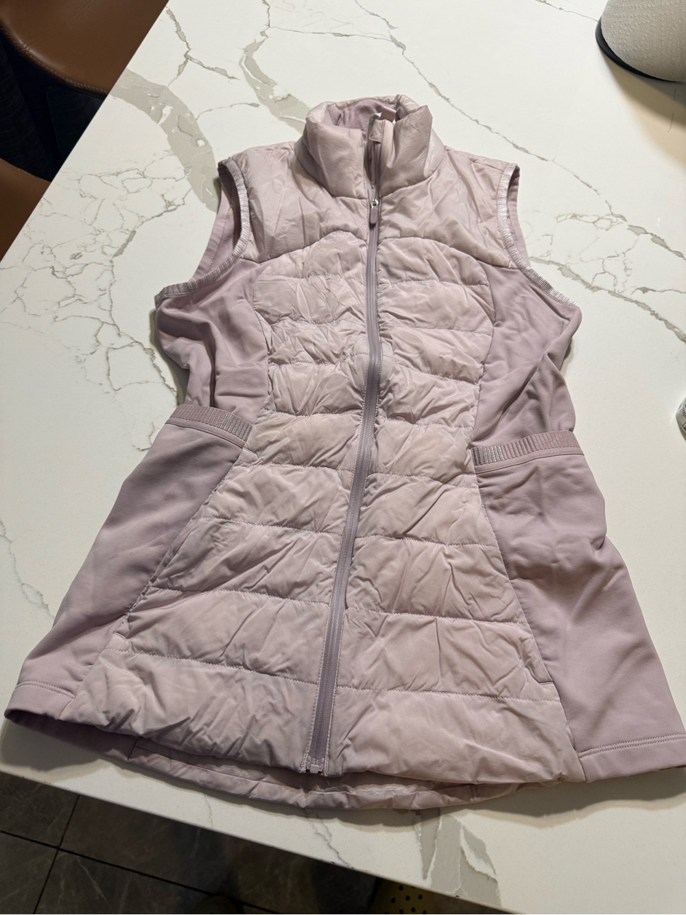 lululemon athletica Pale Pink Quilted Sleeveless Vest
